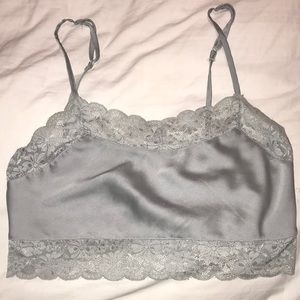 Silk Lace Cropped Tanktop Brandy Melville